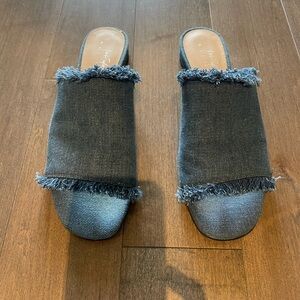 Lord & Taylor Denim Flat Mules Size 7.5
